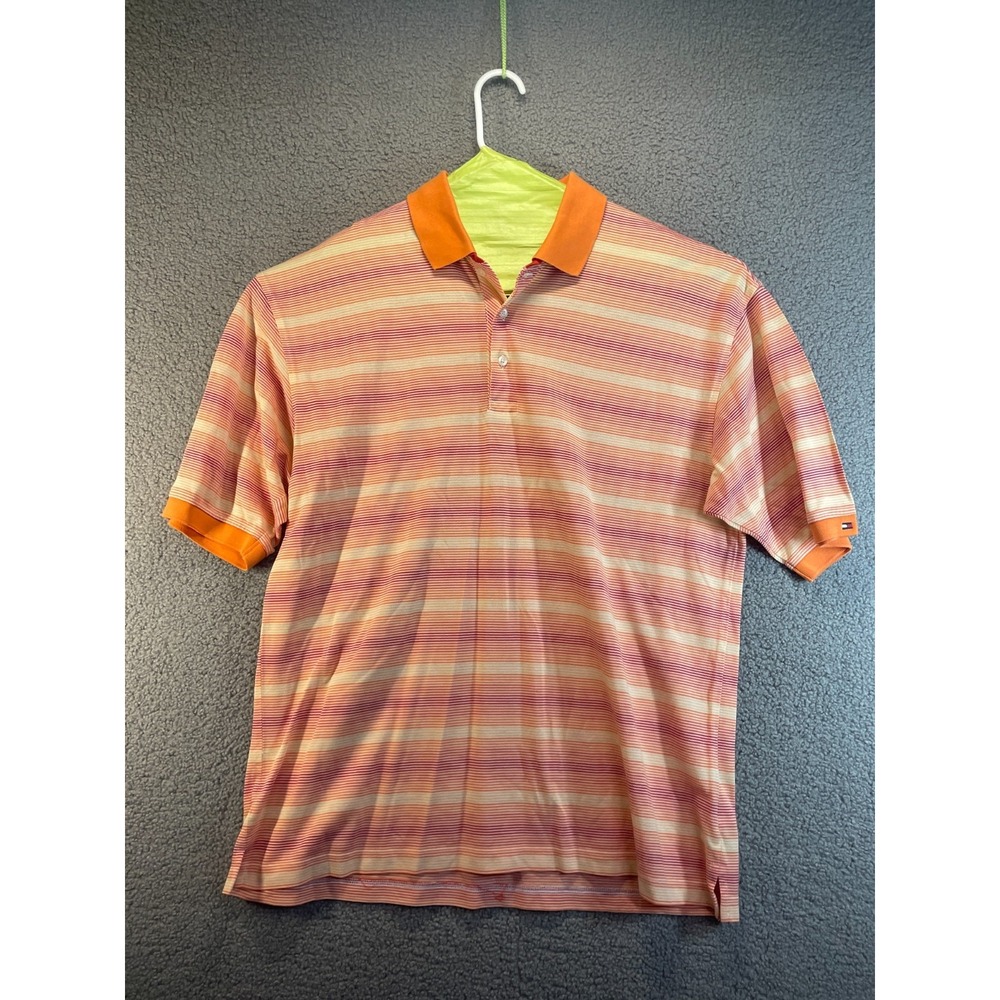 Tommy Hilfiger Striped Polo Shirt Men's 2XL Casual Preppy